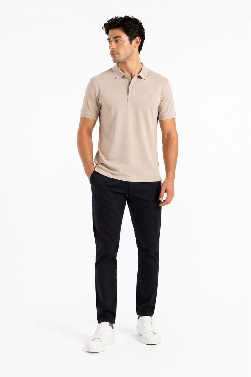 Erkek Polo Yaka Tişört % 100 Pamuk 5404 TAŞ TAŞ - M