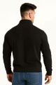 Selanik Örgü Pamuk Karışımlı Fermuarlı Regular Kesim Erkek Dik Yaka Sweatshirt SİYAH SİYAH - XXL