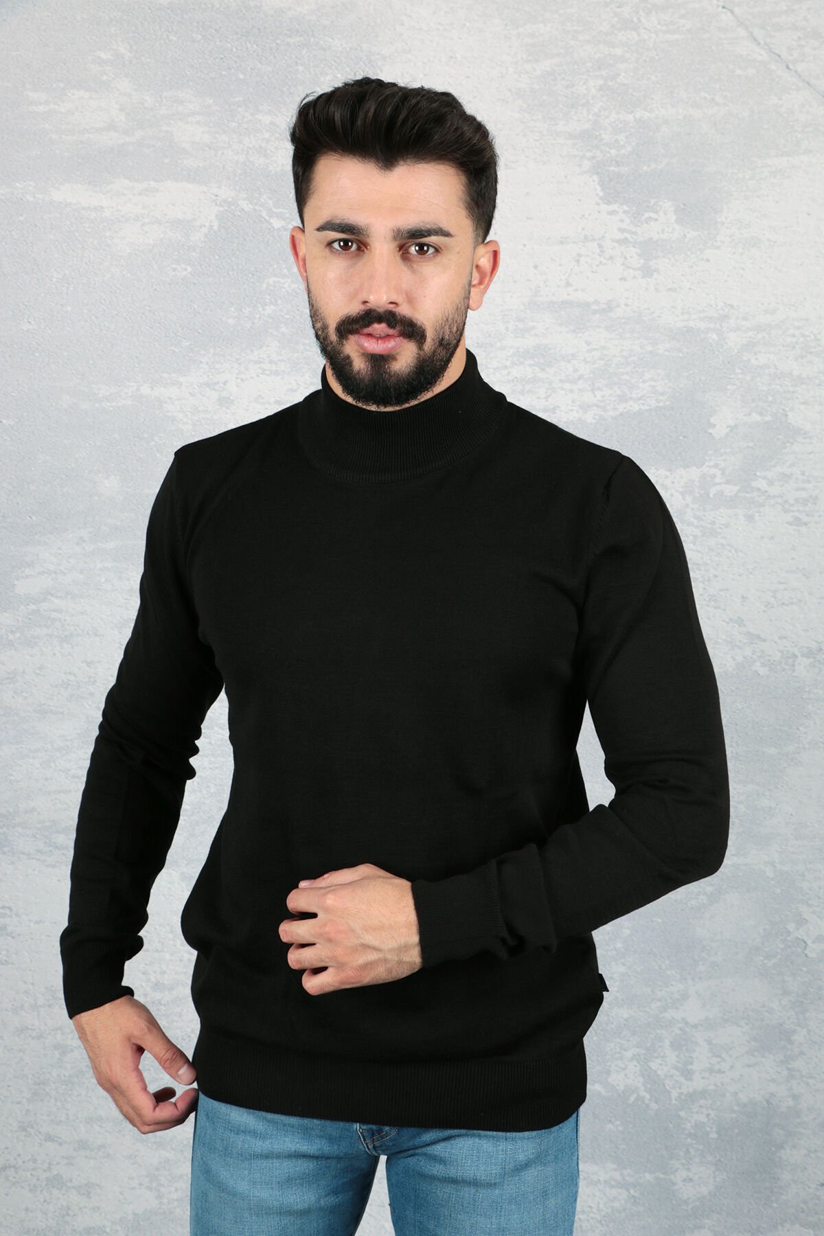 Yarım Balıkçı Yaka Uzun Kol Düz Desen 93041