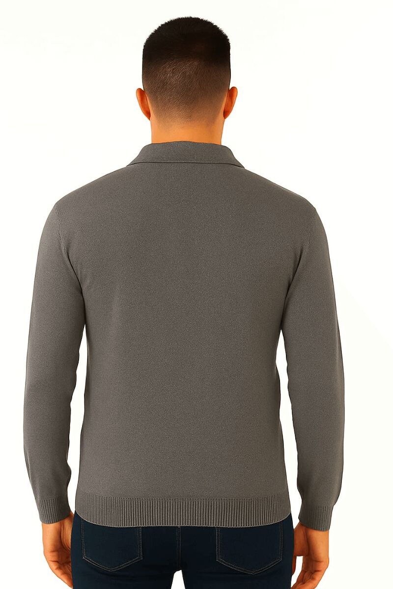 Erkek Triko Kazak Uzun Kollu Viskon Karışımlı Üçgen Baskılı Sıcak Tutan Rahat Şık Günlük Kazak 412 ANTRASİT