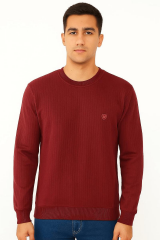Uzun Kollu Bisiklet Yakalı Pamuk Karışımlı Çizgi Detaylı Sıcaklığıyla Ön Plana Giren Erkek Sweatshirt 95090