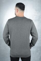 Uzun Kollu Bisiklet Yakalı Pamuk Karışımlı Çizgi Detaylı Sıcaklığıyla Ön Plana Giren Erkek Sweatshirt 95090