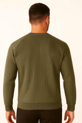 Uzun Kollu Bisiklet Yakalı Pamuk Karışımlı Çizgi Detaylı Sıcaklığıyla Ön Plana Giren Erkek Sweatshirt 95090