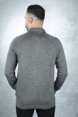 Uzun Kollu Polo Yakalı Yarım Düğmeli Rahat Akrilik Kumaşlı Erkek Kazak 93089