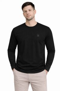 Bisiklet Yaka Uzun Kollu Erkek Sweatshirt 671 SİYAH