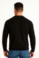 Bisiklet Yaka Uzun Kollu Pamuk Karışımlı Erkek Sweatshirt SİYAH SİYAH - XXL