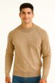 Bisiklet Yaka Uzun Kollu Pamuk Karışımlı Erkek Sweatshirt VİZON VİZON - XXL