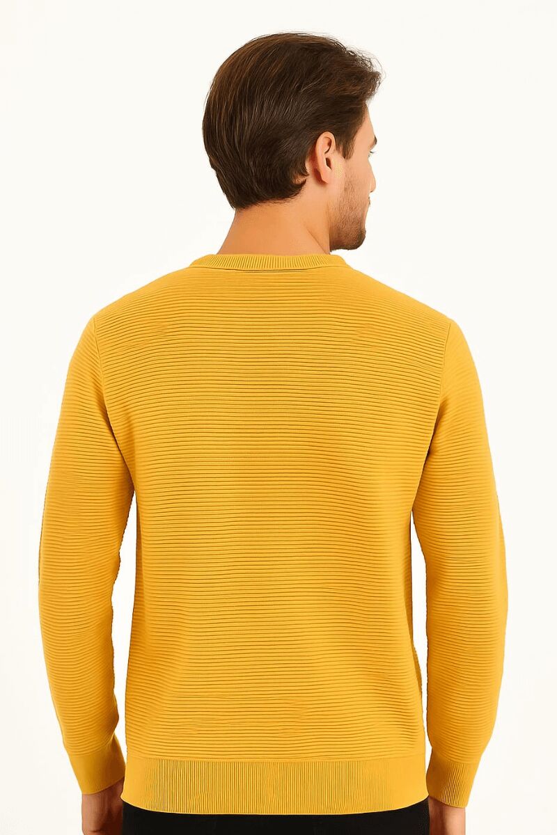 Bisiklet Yaka Pamuk Karışımından Üretilmiş Rahat Kesim Yumuşak Sweatshirt 95092 HARDAL