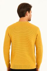 Bisiklet Yaka Pamuk Karışımından Üretilmiş Rahat Kesim Yumuşak Sweatshirt 95092 HARDAL