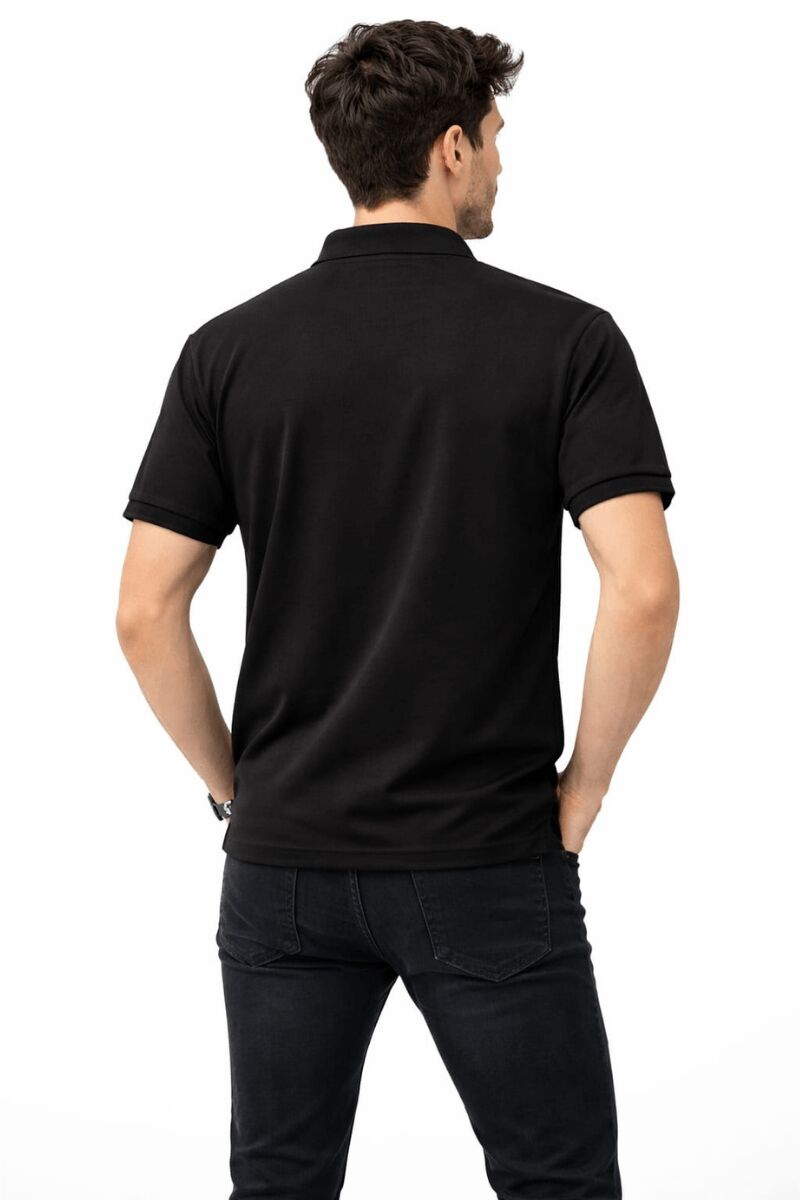 Oysho Regular Fit Polo Yaka Yarım Fermuarlı Kısa Kollu  T-shirt 95314 SİYAH