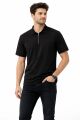 Oysho Regular Fit Polo Yaka Yarım Fermuarlı Kısa Kollu  Tişört 95314 SİYAH SİYAH - XL