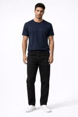 Bisiklet Yaka Oysho Kumaş Rahat Ve İnce Kısa Kollu  Erkek Tshirt  95317 LACİVERT