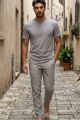 Erkek Basic Bisklet Yaka Düz Mers. Tişört 4508 GRİ GRİ - XXL