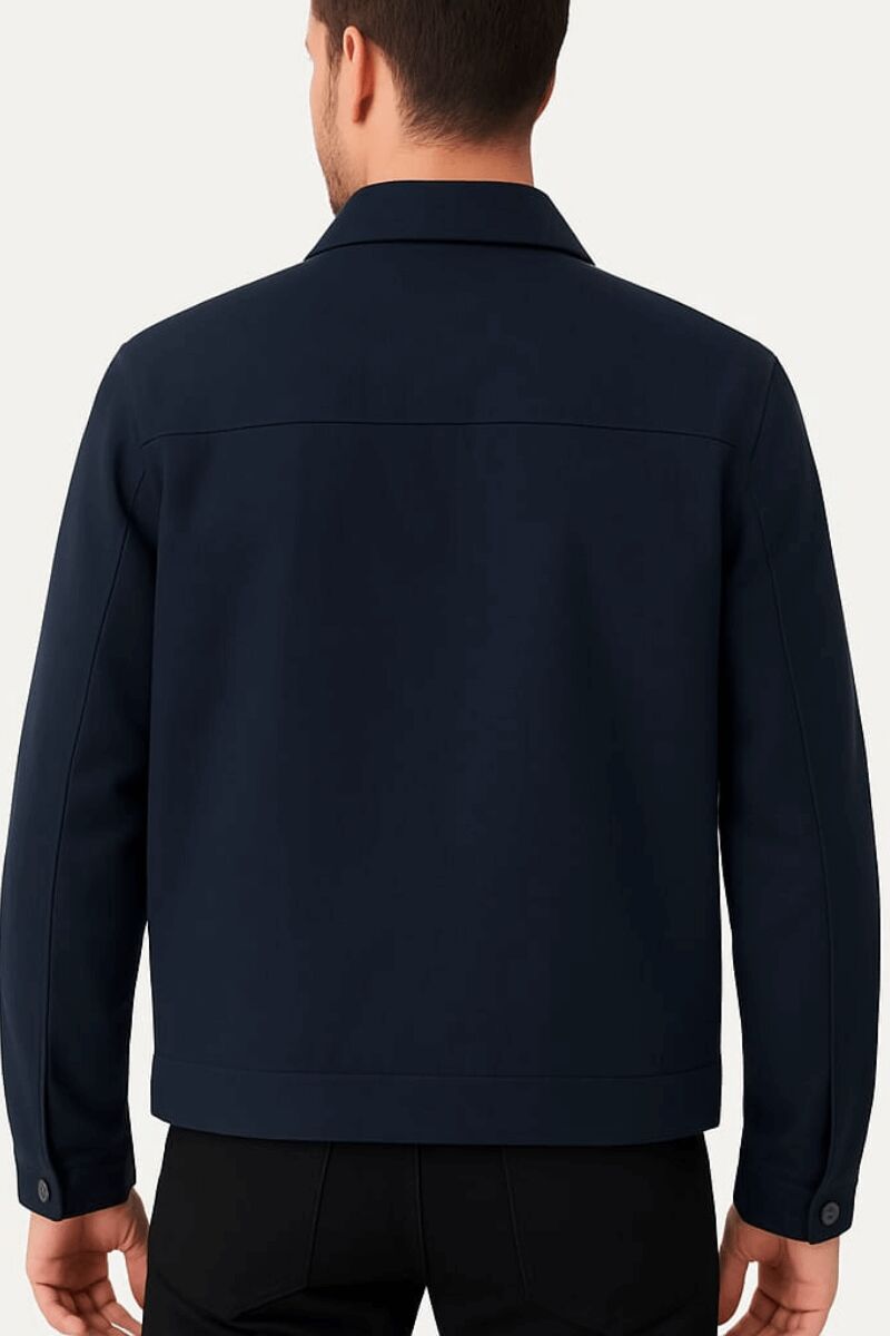 Erkek Yakalı Kapitone Astarlı Mont  Uzun Kollu Pamuk Yandan Cepli Tam Fermuar Kapamalı LACİVERT