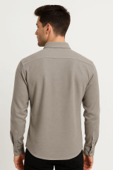 Erkek Uzun Kollu Pamuk Karışımlı Regulear Fit Düğmeli Kalın ve Rahat  Gömlek 96102