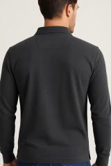 Uzun Kollu Polo Yakalı Yarım Fermuarlı Rayon Kumaş Detaylı Erkek Sweatshirt 733