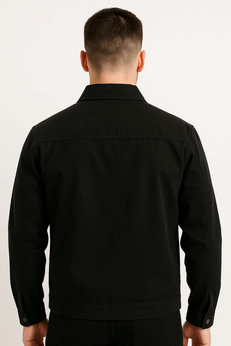 Erkek Yakalı Kapitone Astarlı Mont  Uzun Kollu Pamuk Yandan Cepli Tam Fermuar Kapamalı SİYAH