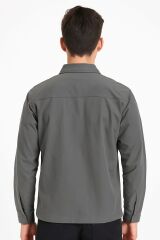 Uzun Kollu Yandan Ceoli Fermuar Kapamalı Polişester Karışımlı Su İticili Ceket 96148 GRİ