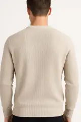 Uzun Kollu Bisiklet Yakalı Desenli Viscon Ve Akrillik Kumaşlı Erkek Triko Kazak