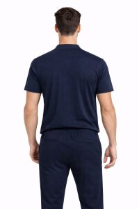 Oysho Regular Fit Polo Yaka Yarım Fermuarlı Kısa Kollu Erkek  Tişört 95314 LACİVERT