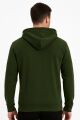 Ön Yazı Baskılı Uzun Kollu Pamuk Karışımlı Kanguru Cepli  Kapşonlu Erkek Sweatshirt 762 HAKİ HAKİ - L