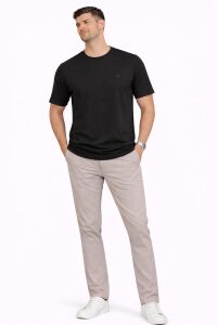 Bisiklet Yakkalı Kısa Kollu Erkek Sade Tshirt 4895 SİYAH