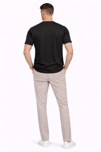 Bisiklet Yakkalı Kısa Kollu Erkek Sade Tshirt 4895 SİYAH