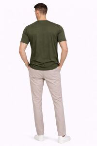 Bisiklet Yakkalı Kısa Kollu Erkek Sade Tshirt 4895 HAKİ