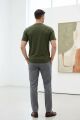 Bisiklet Yakkalı Kısa Kollu Erkek Sade Tshirt 4895 HAKİ HAKİ - XL