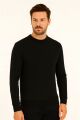 Bisiklet Yaka Uzun Kollu Çizgi Detaylı Pamuklu Regular Kesim Erkek  Sweatshirt 736 SİYAH SİYAH - L