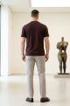 Bisiklet Yakkalı Kısa Kollu Erkek Sade Tshirt 4895 BORDO BORDO - M