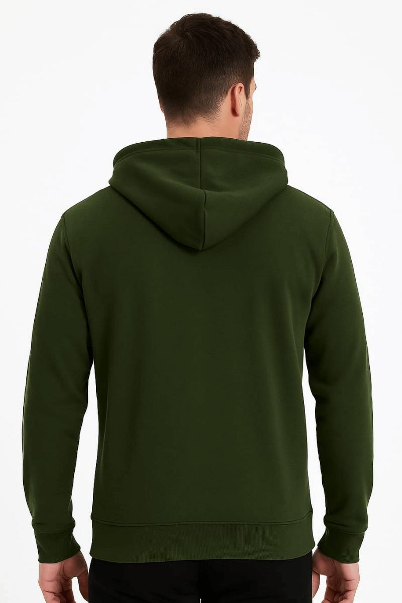 Ön Yazı Baskılı Uzun Kollu Pamuk Karışımlı Kanguru Cepli  Kapşon 762