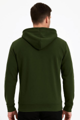 Ön Yazı Baskılı Uzun Kollu Pamuk Karışımlı Kanguru Cepli  Kapşon 762