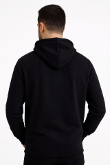 Ön Yazı Baskılı Uzun Kollu Pamuk Karışımlı Kanguru Cepli  Kapşon 762