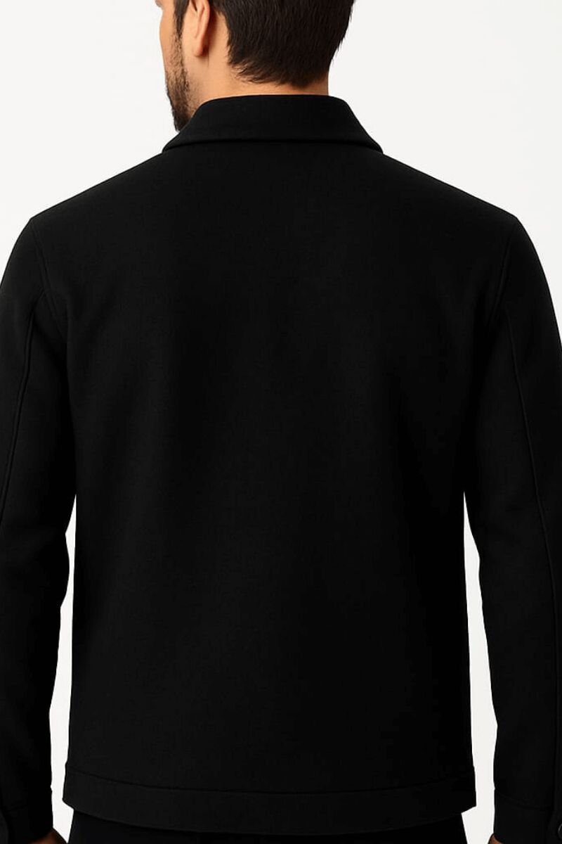Uzun Kollu Fermuarlı Gömlek  Yakalı Sıcak Ve Rahat Erkek Kaşe Mont 983 SİYAH