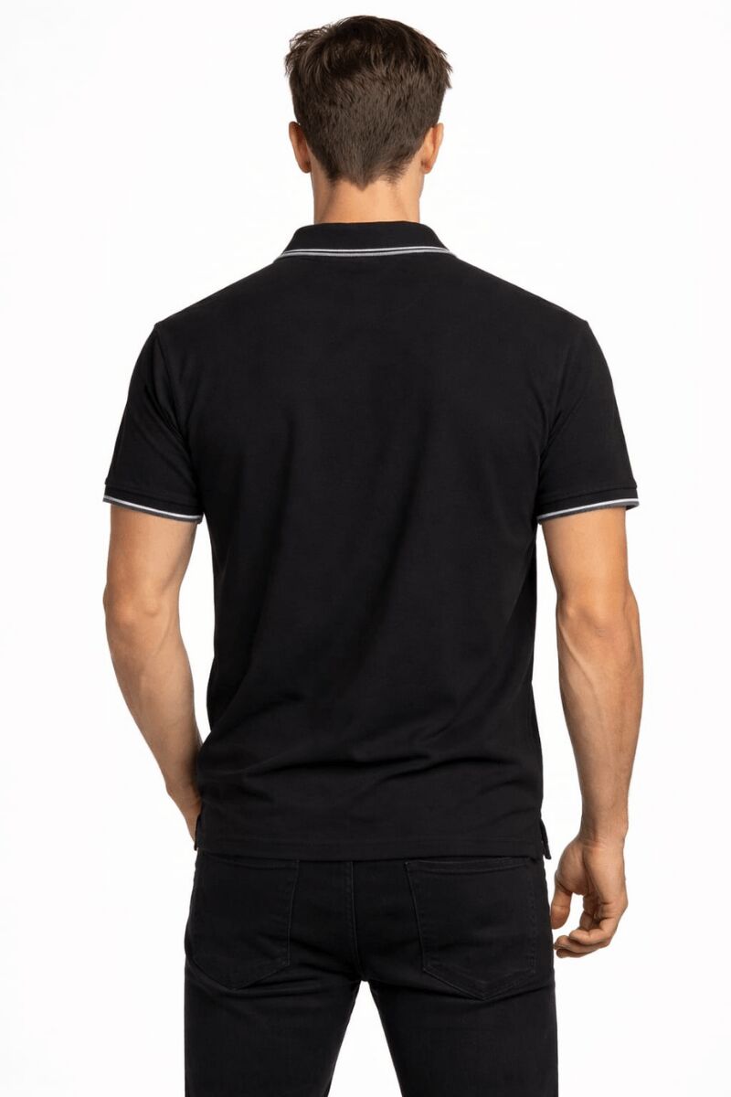 Polo Yakalı Yarım Fermuarlı Erkek Tişört – Petek Dokulu Kısa Kollu Modern Kesim Yazlık Rahat Şık Erkek Tshirt 23-10460 LACİVERT