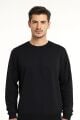 Uzun Kollu Hafif Kumaşlı Bisiklet Yaka  Regular Kesim Erkek Sweatshirt 757 SİYAH