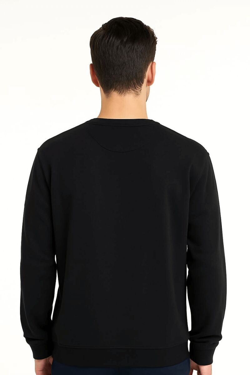 Uzun Kollu Hafif Kumaşlı Bisiklet Yaka Sweatshirt Regular Fit Kesim 757 SİYAH