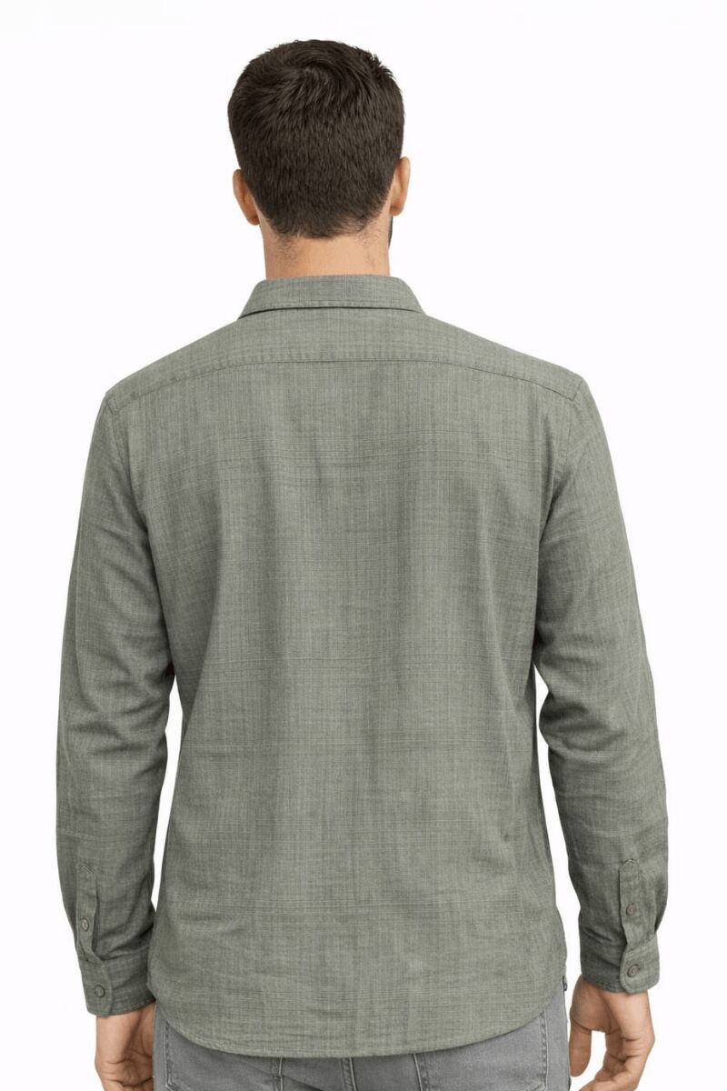 Erkek Keten Gömlek Uzun Kollu Düğmeli – Regular Kesim Şık ve Nefes Alan Rahat Gömlek HAKİ