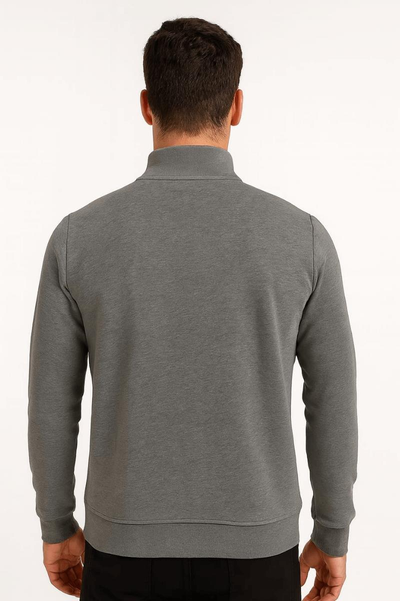 FBI Yarım Fermuarlı Pamuk Karışımından Üretilmiş Rahat Kesim Yakası Manşetleri ve Etek Ucu Ribanalı İçi Yumuşak Sweatshirt Erkek 95087