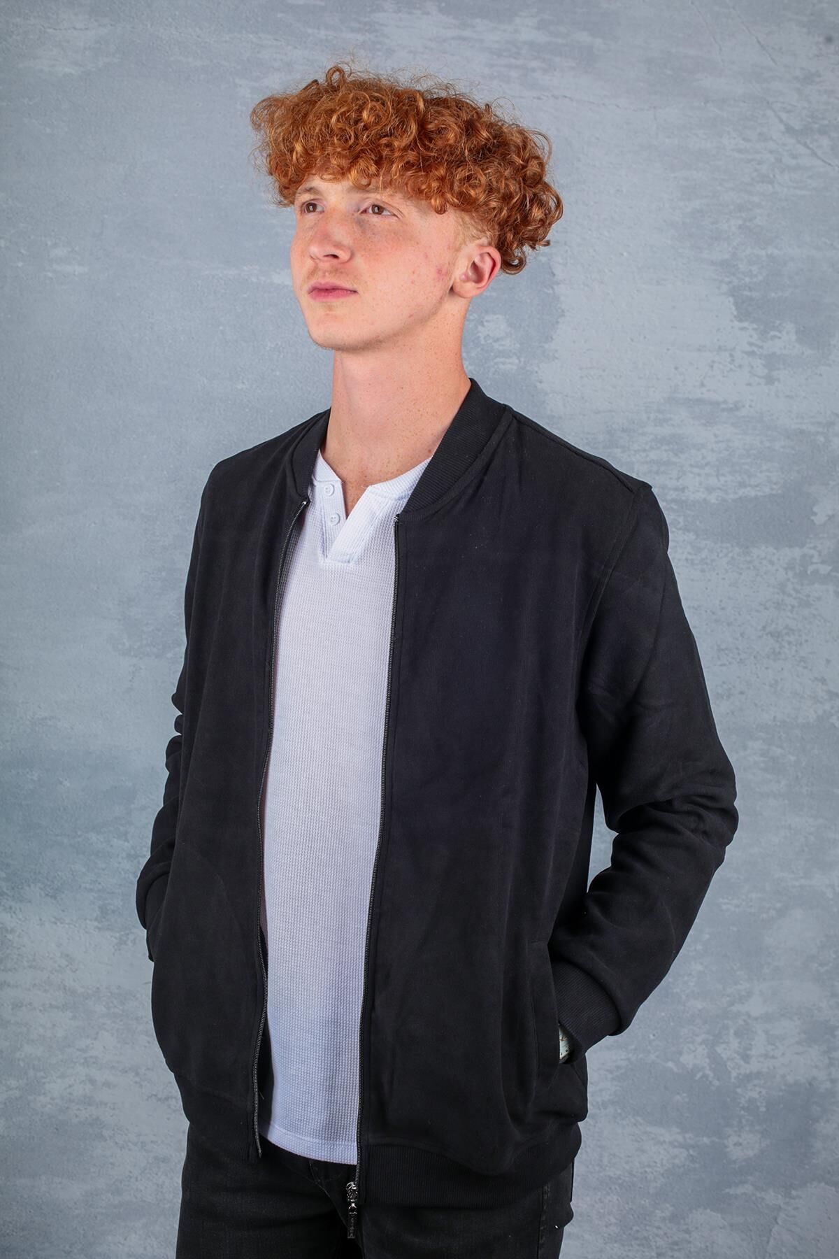 Uzun Kollu Yandan Cepli Fermuarlı Sıcak Tutan Kumaşı Pamuk Karışımlı Fermuarlı Erkek Hırka 626