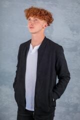 Uzun Kollu Yandan Cepli Fermuarlı Sıcak Tutan Kumaşı Pamuk Karışımlı Fermuarlı Erkek Hırka 626