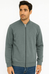 Uzun Kollu Yandan Cepli Fermuarlı Sıcak Tutan Kumaşı Pamuk Karışımlı Fermuarlı Erkek Hırka 626