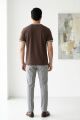 Erkek Bisiklet Yaka Basic Tişört 21-10382 KAHVERENGİ