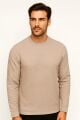 Bisiklet Yaka Uzun Kollu Viskon Karışımlı Regular Kesim Erkek Sweatshirt 746 BEJ BEJ - S