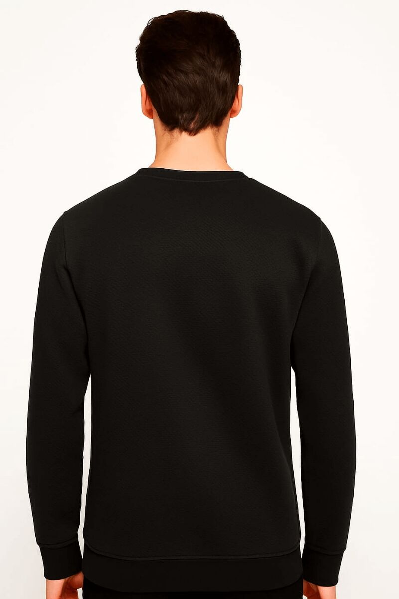 Erkek Sweatshirt Bisiklet Yaka Uzun Kollu Viskon Karışımlı Regular Fit Şık Rahat Günlük Sweat 746 SİYAH