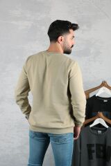 Bisiklet Yaka Pamuk Karışımından Üretilmiş  Ribanalı İçi Yumuşak Sweatshirt 5311
