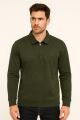 Polo Yaka  Uzun Kollu Yarım Fermuarlı Pamuk Karışımlı Regular Kesim Erkek Sweatshirt 683 HAKİ HAKİ - XL