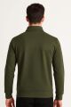 Polo Yaka  Uzun Kollu Yarım Fermuarlı Pamuk Karışımlı Regular Kesim Erkek Sweatshirt 683 HAKİ HAKİ - XL
