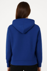 Fermuar Detaylı Yandan Cepli Kapşonlu Hırka